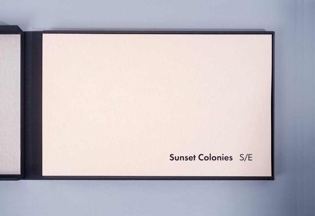 Sunset Colonies Special Edition clamshell custom case inside print folder